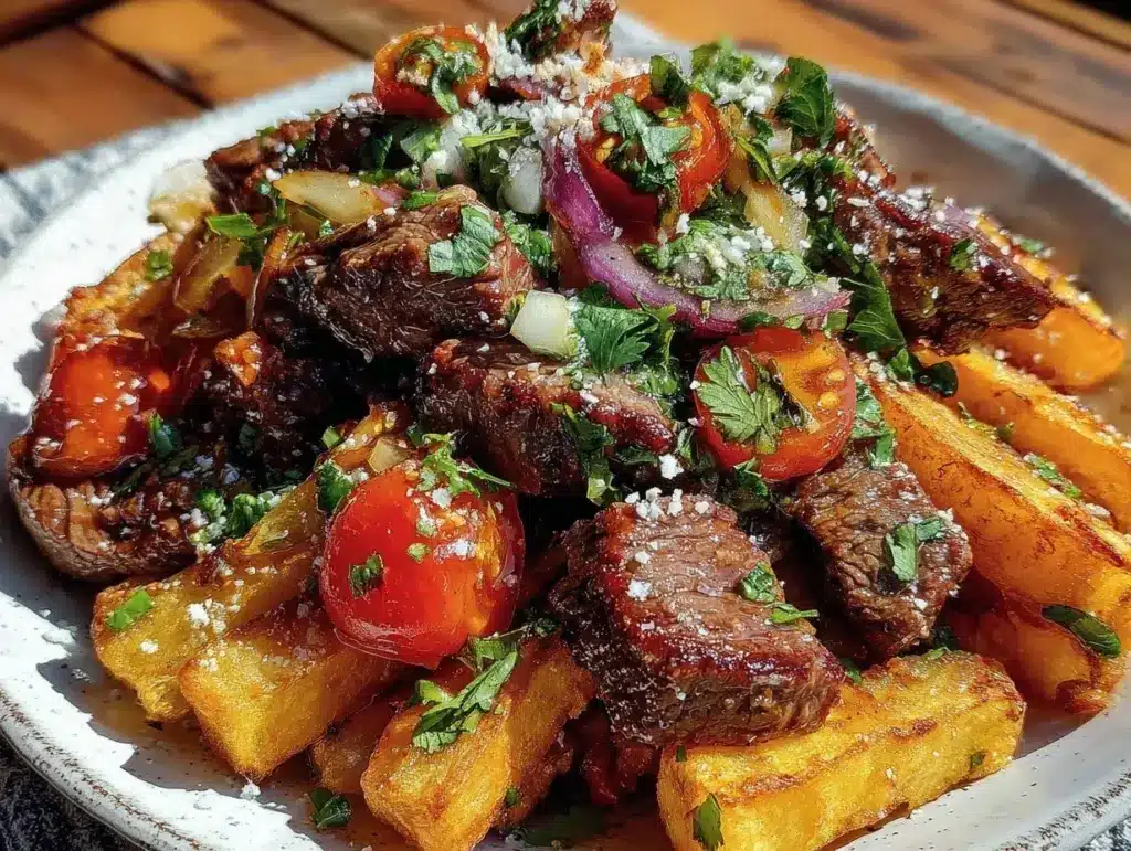 lomo saltado beef stir fry - featured image