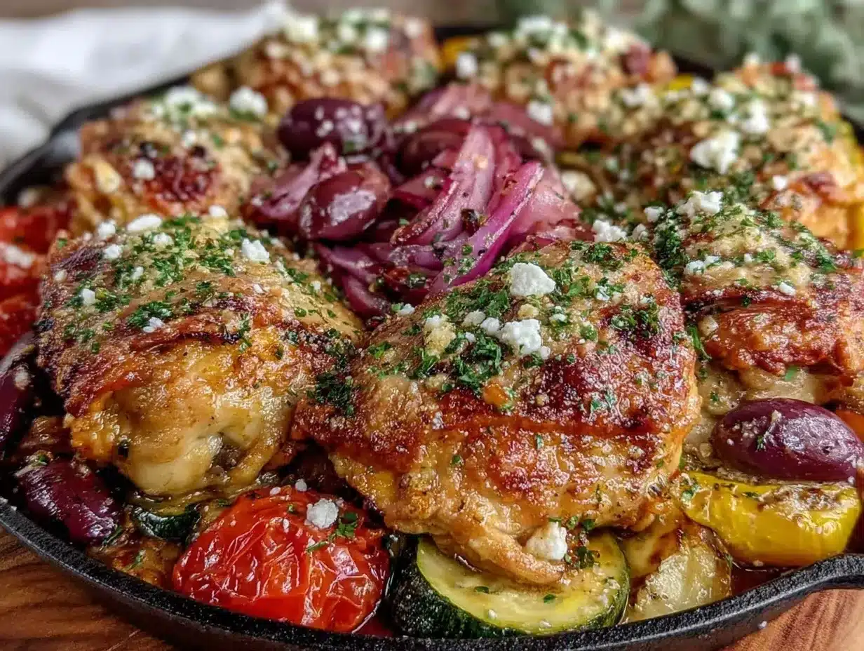 Mediterranean chicken skillet preparation steps