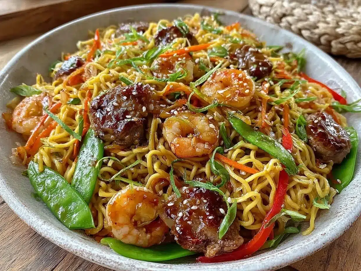 pancit canton stir fry noodles preparation steps