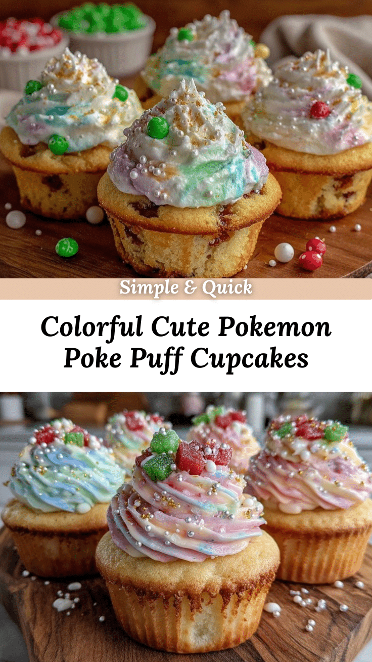 Pokemon Poke Puff Cupcakes recipe