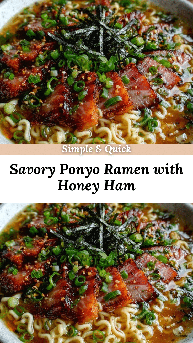 savory ponyo ramen with honey ham recipe