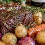 slow cooker pot roast with vegetables - featured image