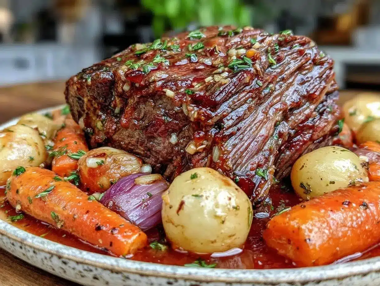 slow cooker pot roast with vegetables preparation steps