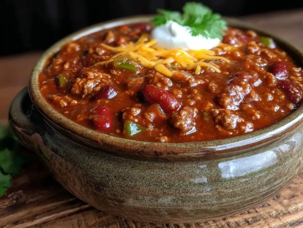 slow cooker turkey chili - featured image