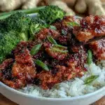 sticky teriyaki chicken and rice bowls - featured image