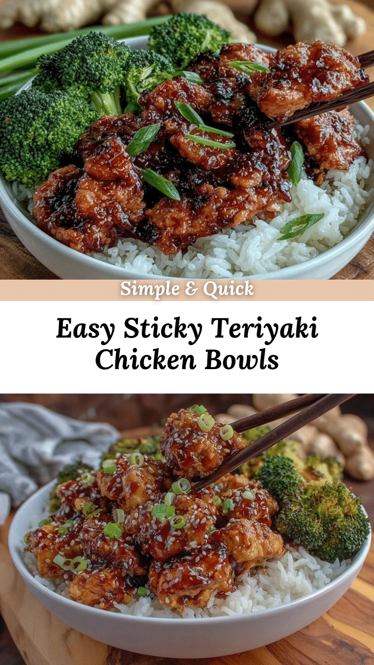 sticky teriyaki chicken and rice bowls recipe