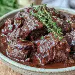 tender crockpot beef tips - featured image