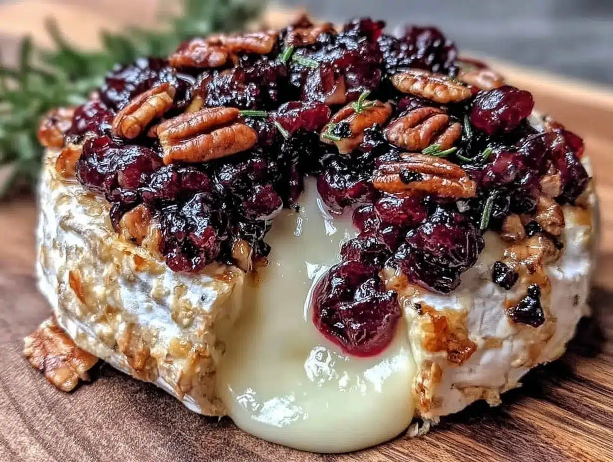 baked brie with cranberries and pecans preparation steps