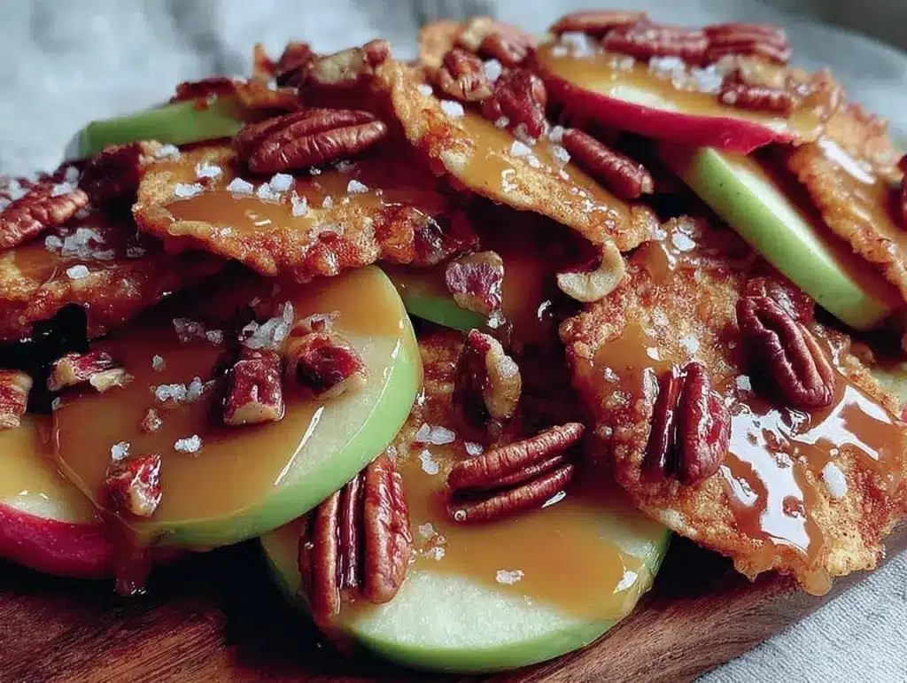 caramel apple nachos - featured image