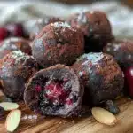 cherry amaretto chocolate truffles - featured image