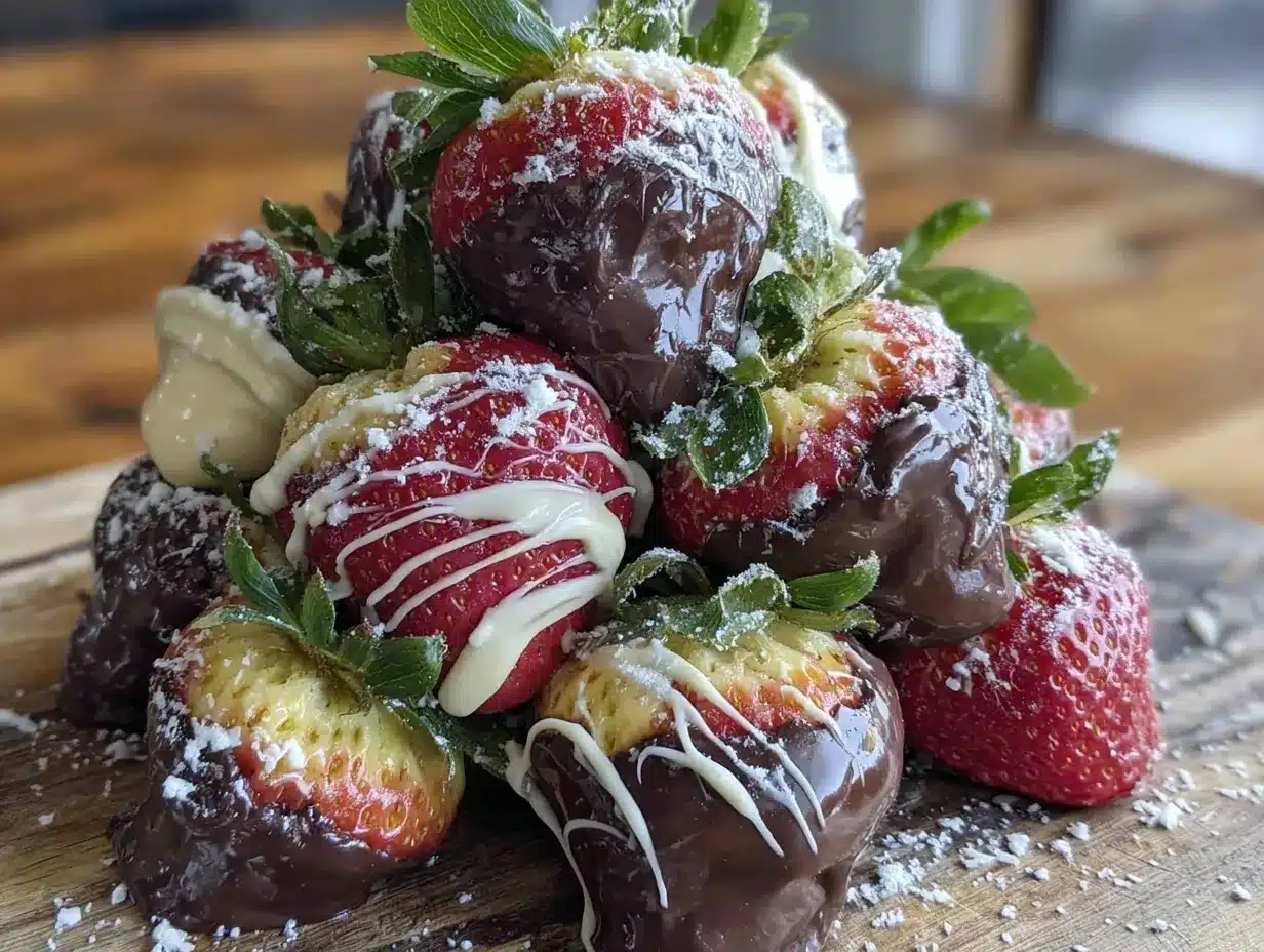 chocolate strawberry tower preparation steps