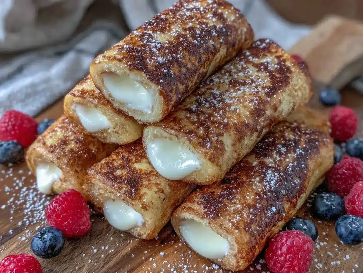 cream cheese stuffed french toast roll-ups preparation steps