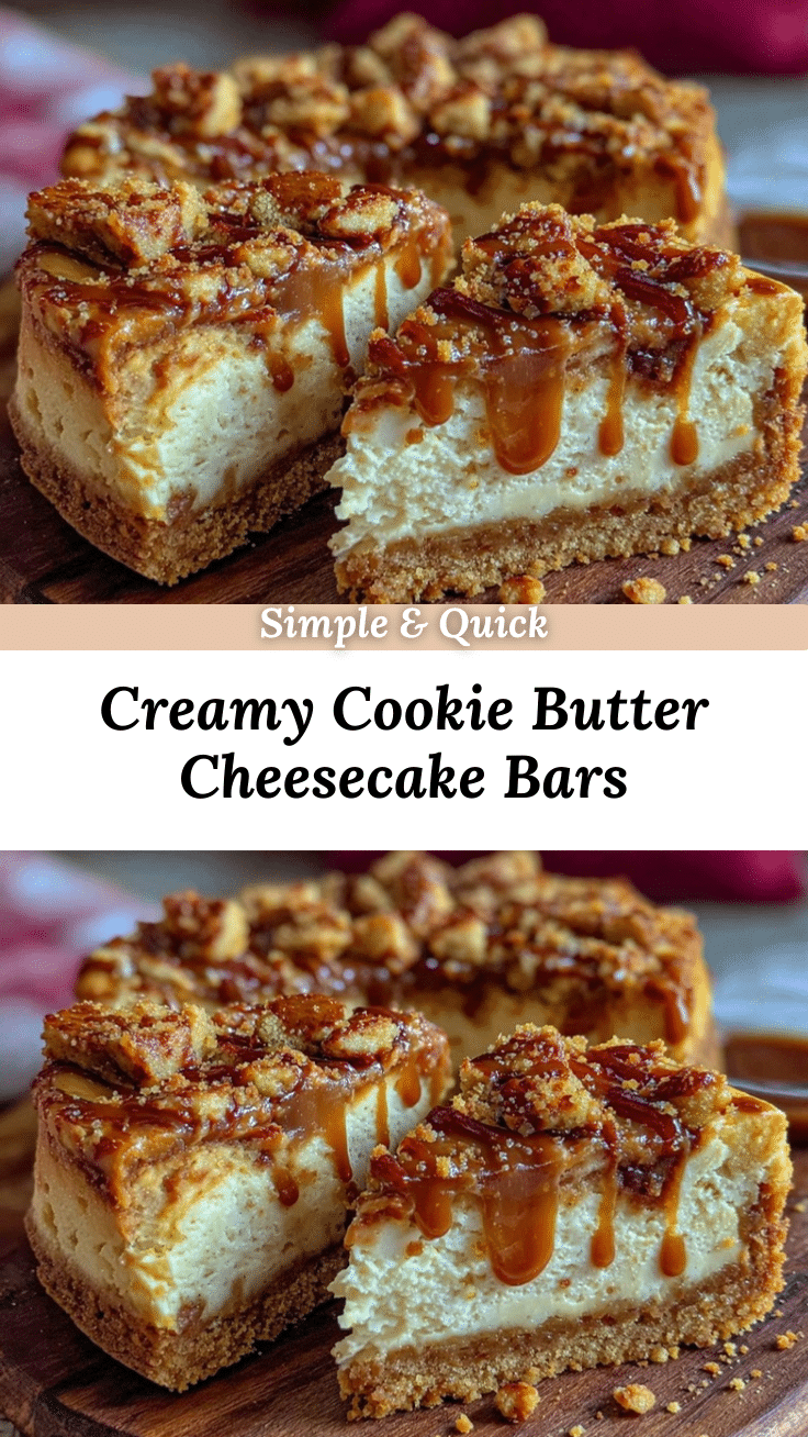 creamy cookie butter cheesecake bars recipe