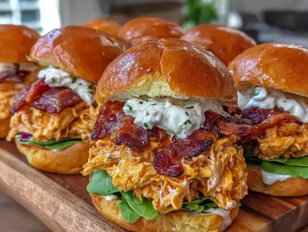 creamy crack chicken sliders with bacon - featured image