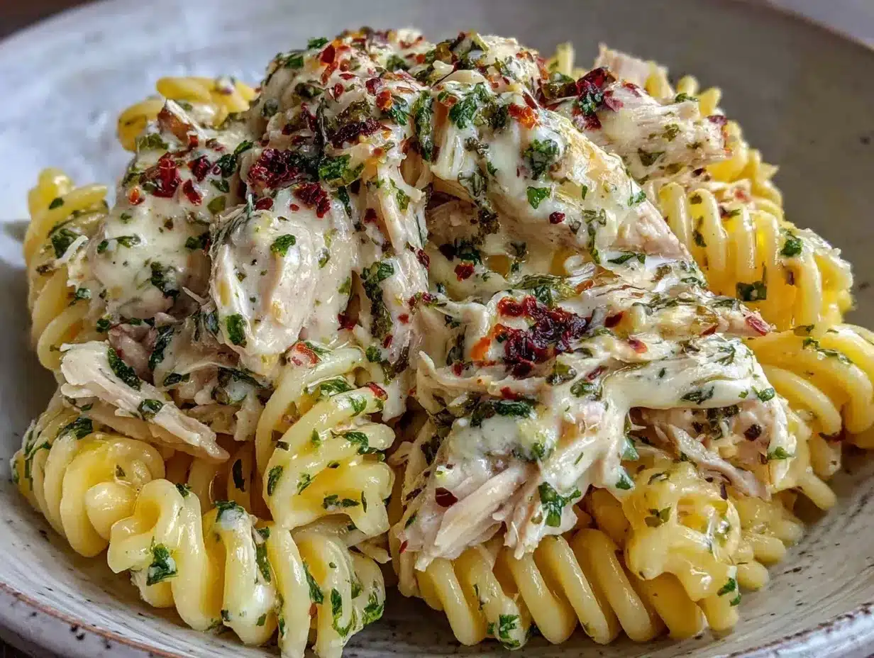 creamy crockpot ranch chicken pasta preparation steps