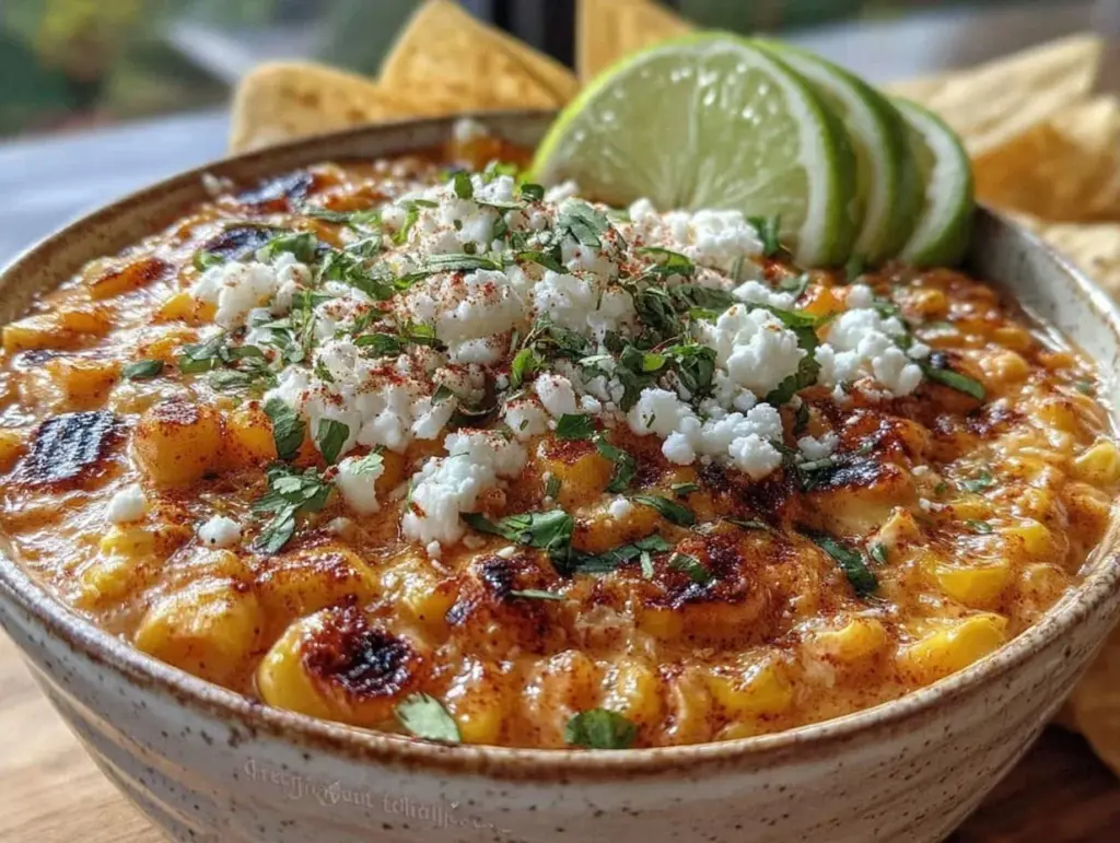 creamy mexican street corn dip - featured image