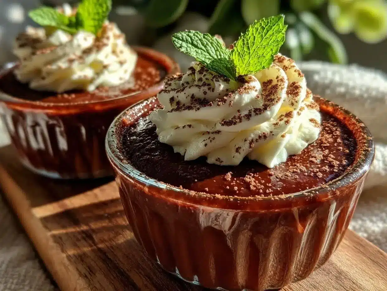 creamy mint baileys chocolate pots de crème preparation steps
