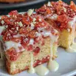 Creamy Pink Velvet Poke Cake - featured image