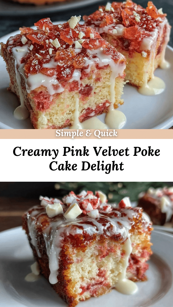 Creamy Pink Velvet Poke Cake recipe