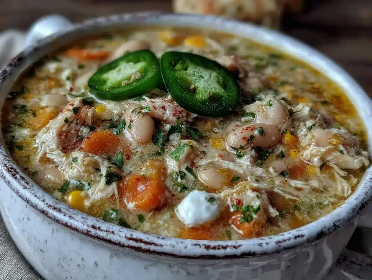 creamy slow cooker white chicken chili recipe preparation steps