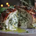 creamy spinach and artichoke stuffed chicken - featured image