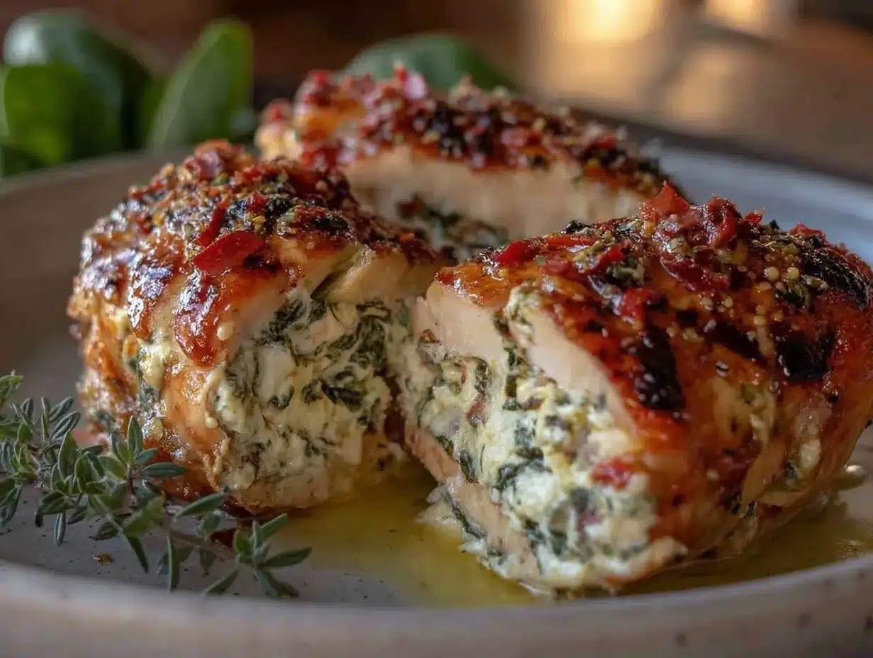 creamy spinach and artichoke stuffed chicken preparation steps