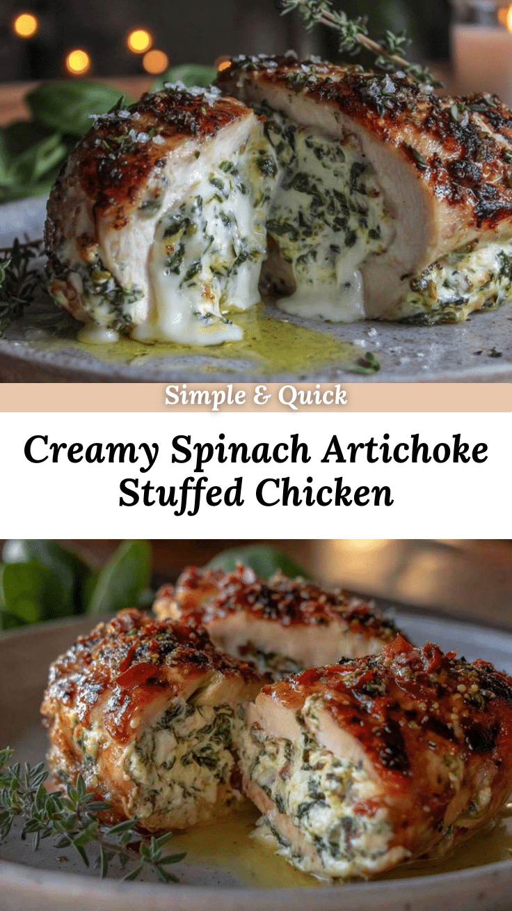 creamy spinach and artichoke stuffed chicken recipe