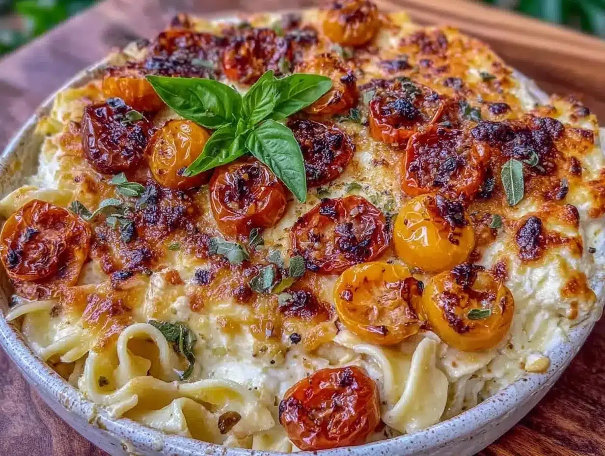 creamy tik tok baked feta pasta dip preparation steps