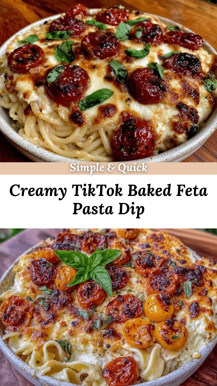 creamy tik tok baked feta pasta dip recipe