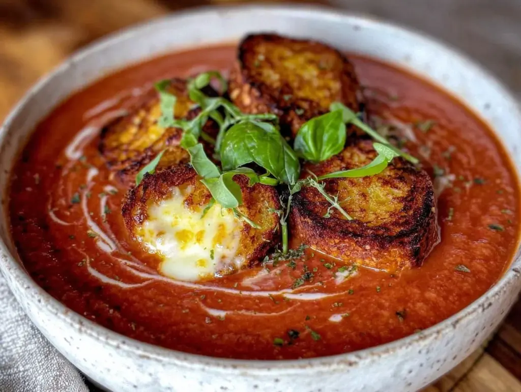 creamy tomato basil soup - featured image