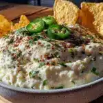 creamy white queso dip with green chiles - featured image