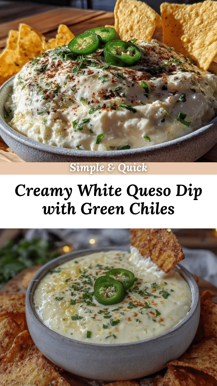 creamy white queso dip with green chiles recipe