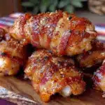 crispy air fryer bacon-wrapped chicken tenders - featured image