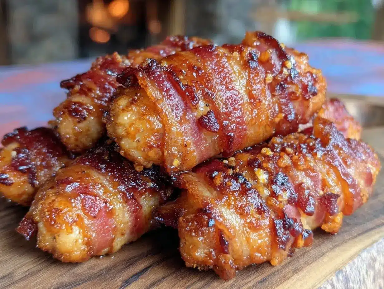 crispy air fryer bacon-wrapped chicken tenders preparation steps