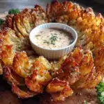 crispy air fryer blooming onion - featured image