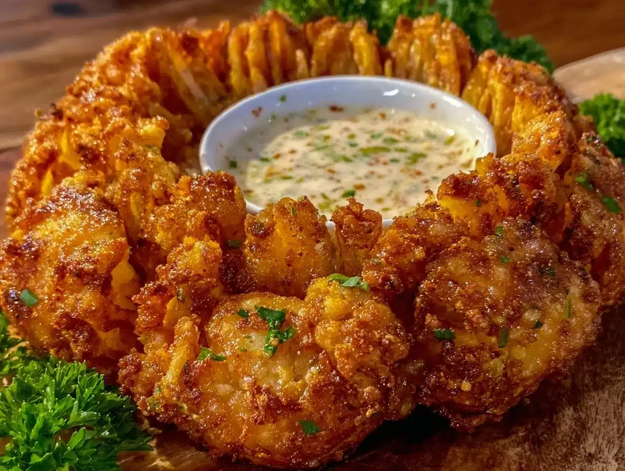 crispy air fryer blooming onion preparation steps