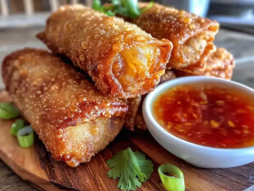 crispy air fryer egg rolls - featured image