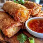 crispy air fryer egg rolls - featured image