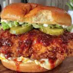 crispy air fryer Nashville hot chicken sandwich - featured image
