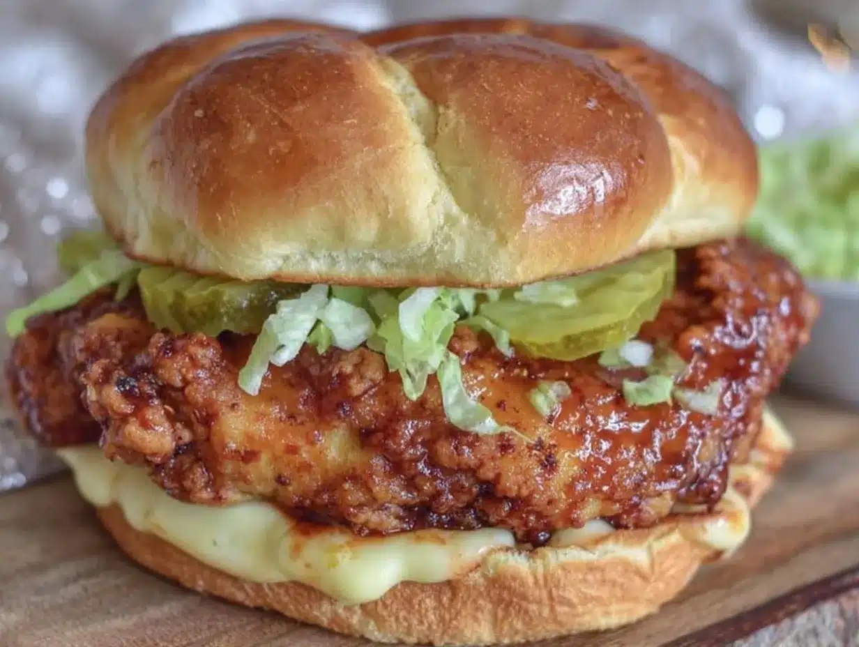 crispy air fryer Nashville hot chicken sandwich preparation steps