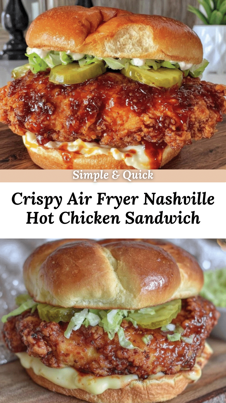 crispy air fryer Nashville hot chicken sandwich recipe