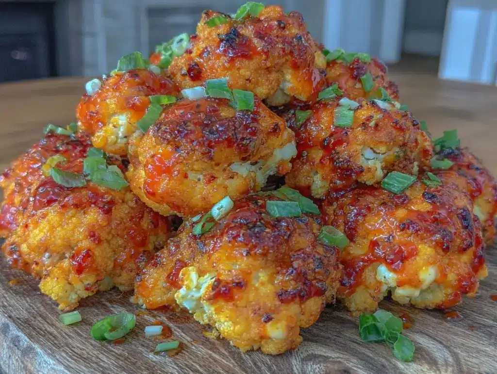 crispy baked buffalo cauliflower bites - featured image