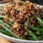 crispy brown butter green beans with almonds - featured image