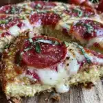 Crispy Cauliflower Crust Turkey Pepperoni Pizza - featured image