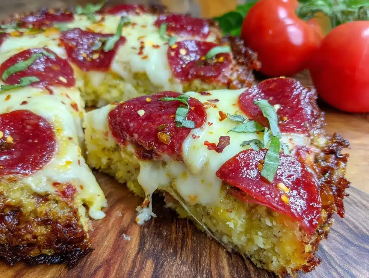 Crispy Cauliflower Crust Turkey Pepperoni Pizza preparation steps