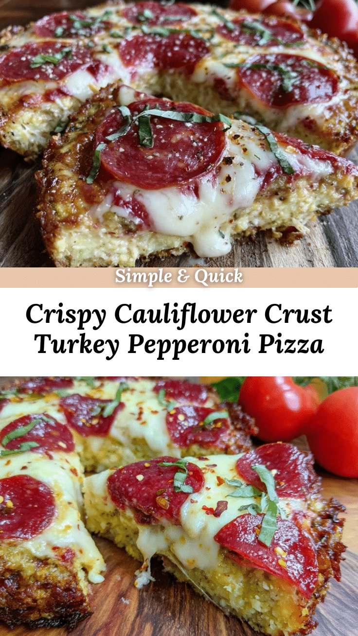 Crispy Cauliflower Crust Turkey Pepperoni Pizza recipe