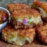 crispy cheesy beef quesadilla bites - featured image