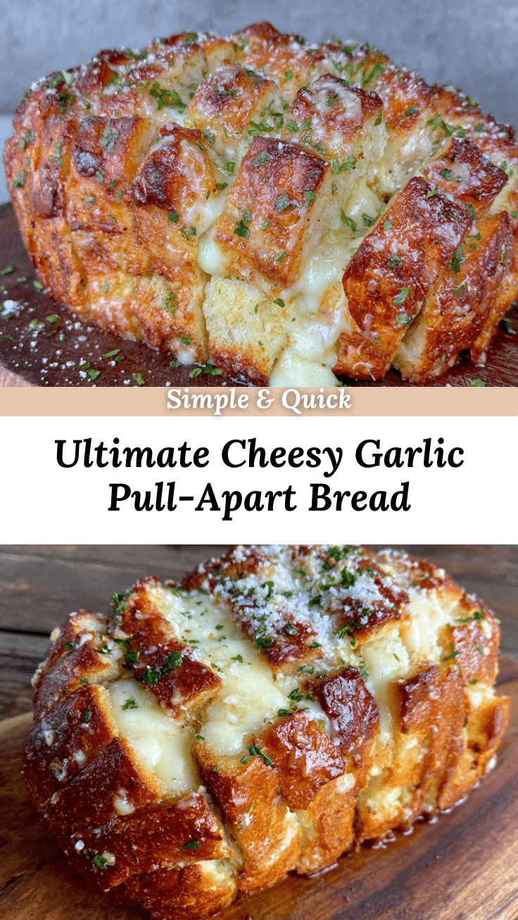 crispy cheesy garlic bread pull-apart loaf recipe
