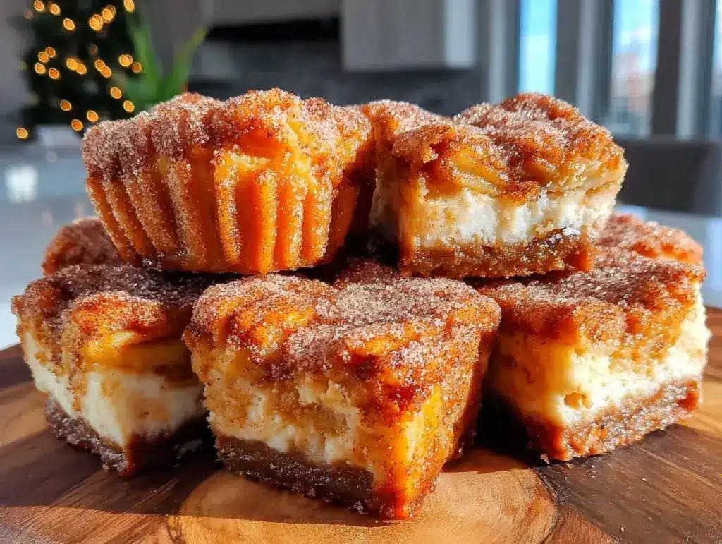 crispy churro cheesecake bars - featured image