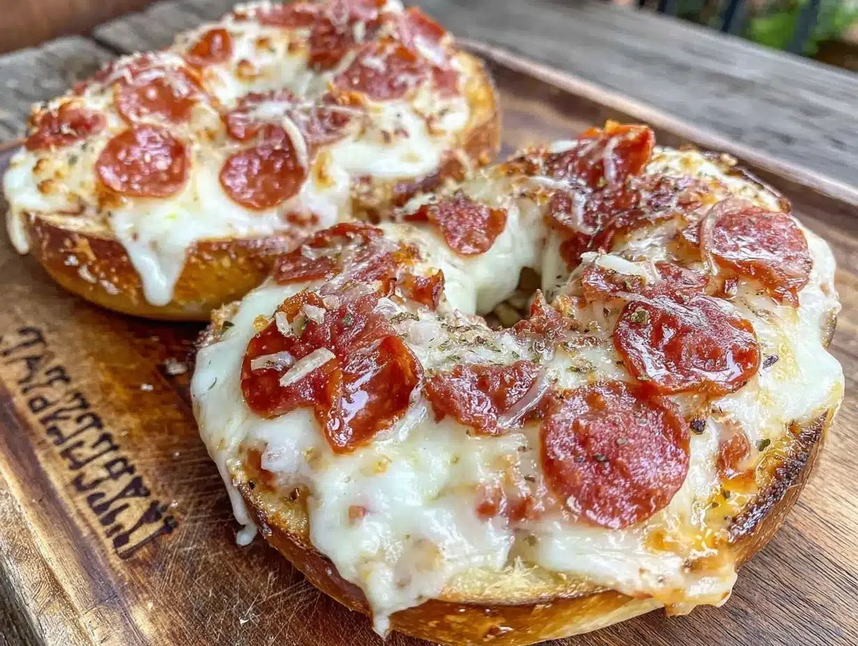 crispy classic pizza bagels preparation steps
